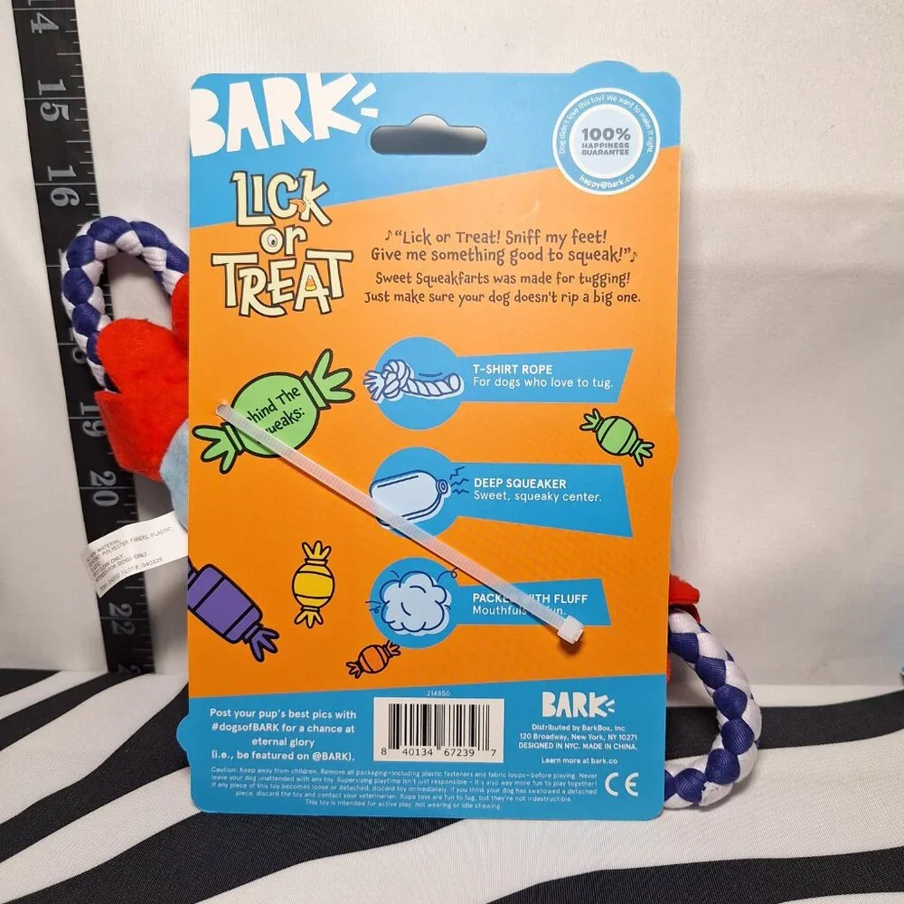 NWT Bark SqueakFarts Dog Toy S-M